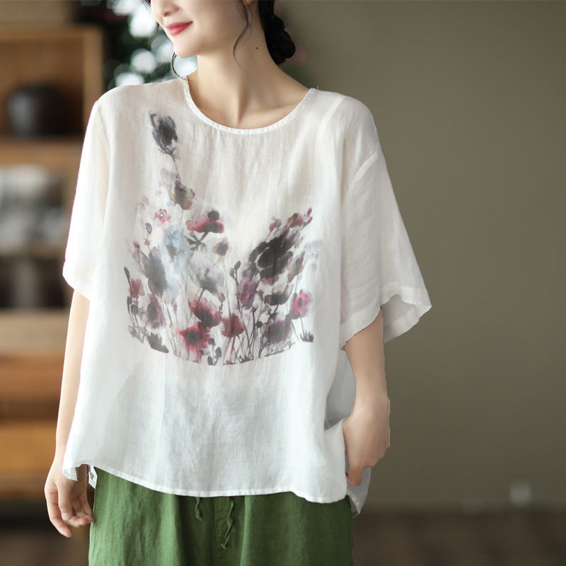 Summer Vintage Long Casual T-shirt