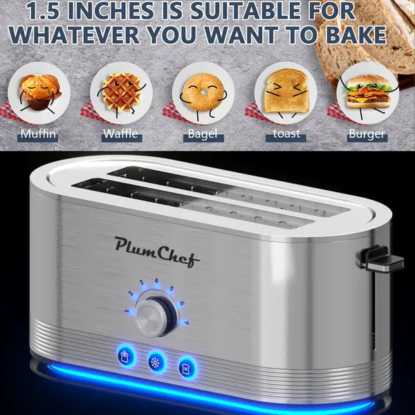 4-Slice Toaster with 7 Browning Settings - 1350W