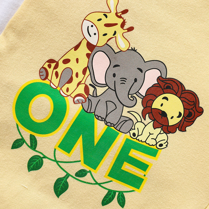 Short Sleeve Suspender Romper