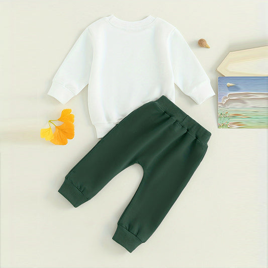 Baby Boy's Sweatshirt & Drawstring Jogger Pants For Spring & Fall