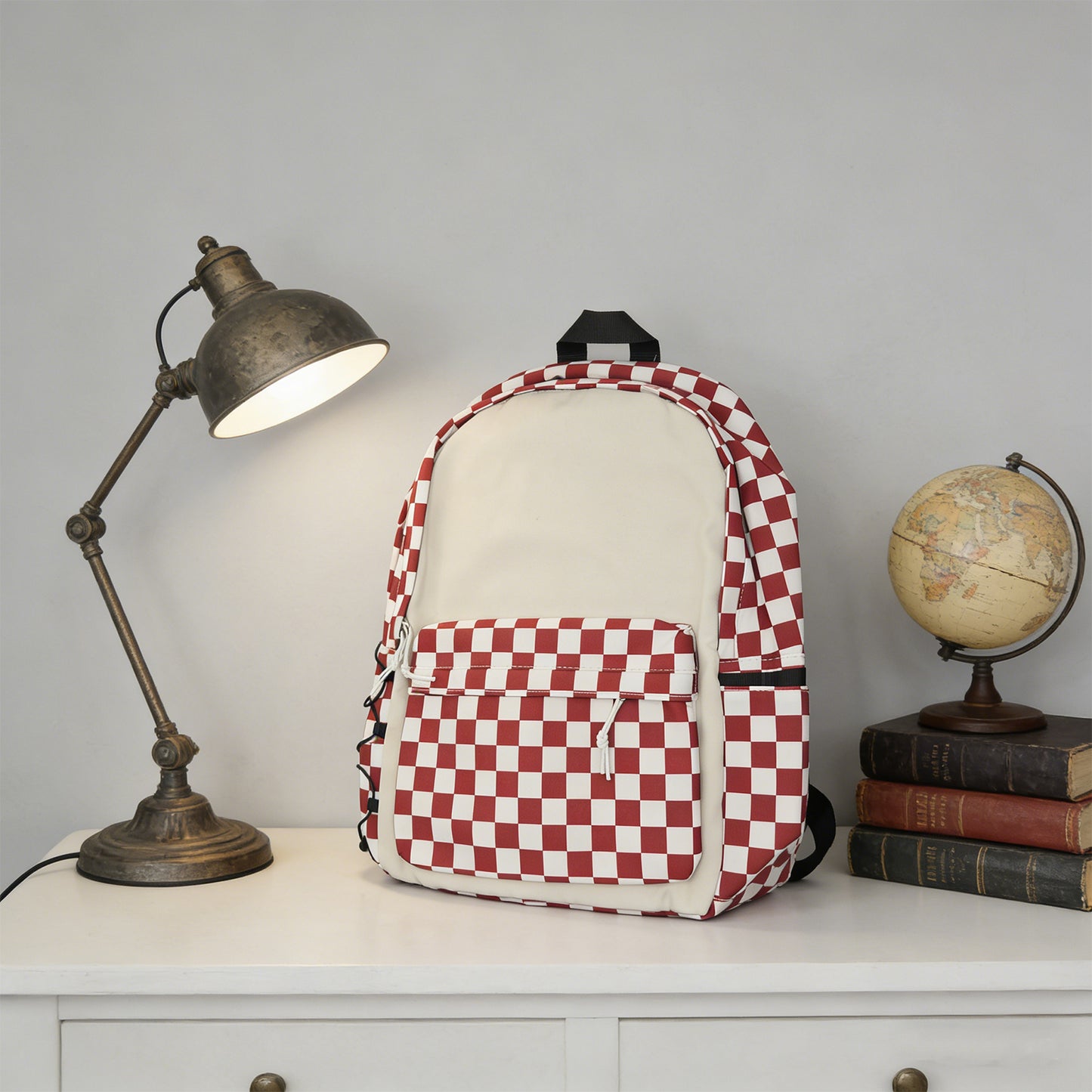 Plaid Backpack - Red