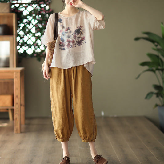 Summer Vintage Long Casual T-shirt