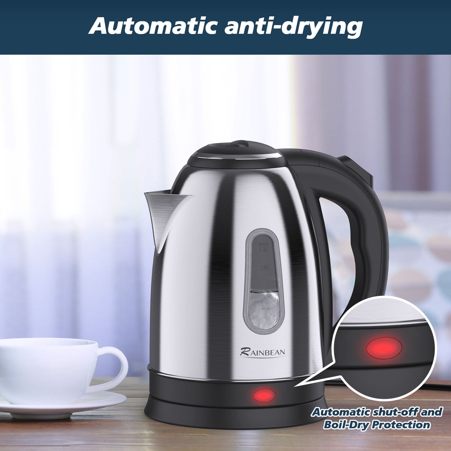 Electric Kettle Water Boiler, 1.8L