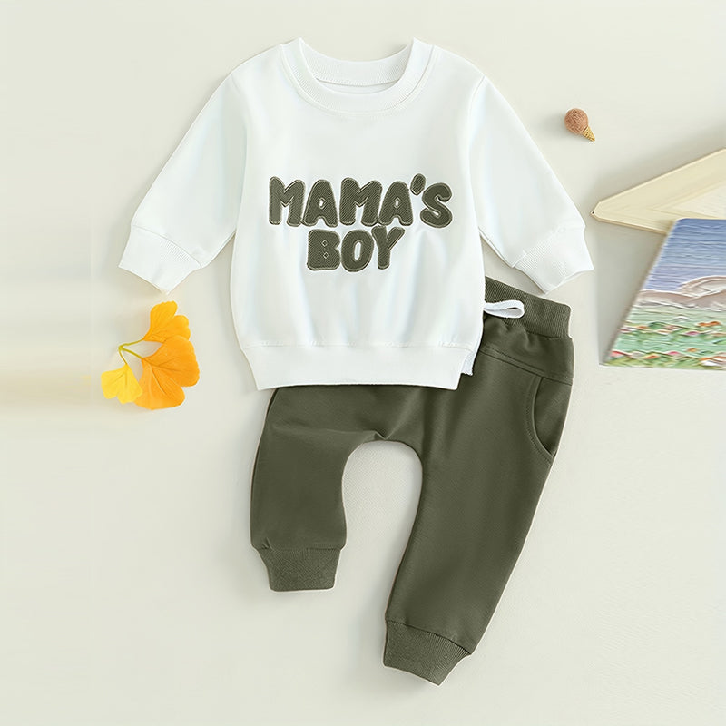 Baby Boy's Sweatshirt & Drawstring Jogger Pants For Spring & Fall