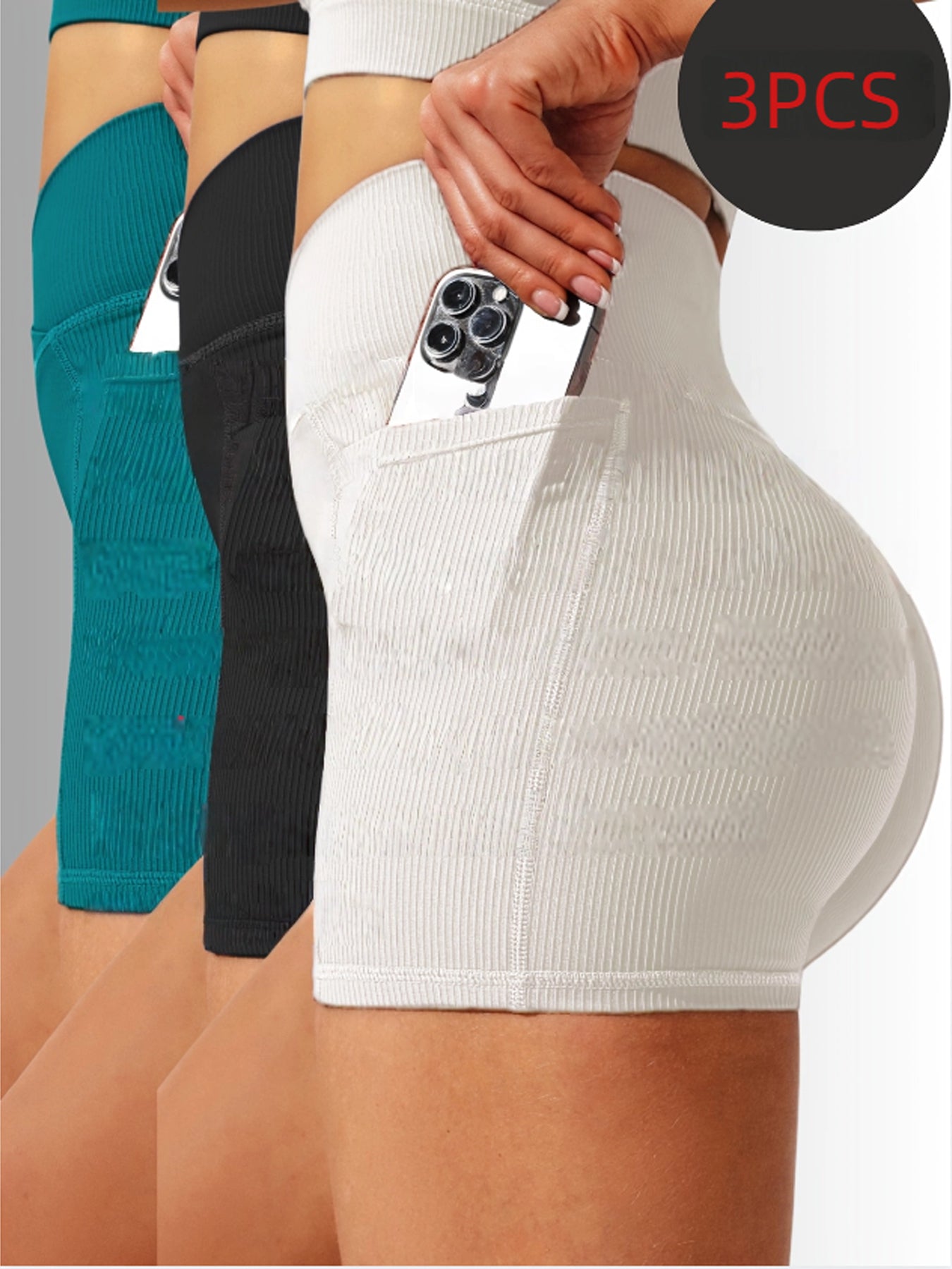 3 Pack Seamless Yoga Shorts