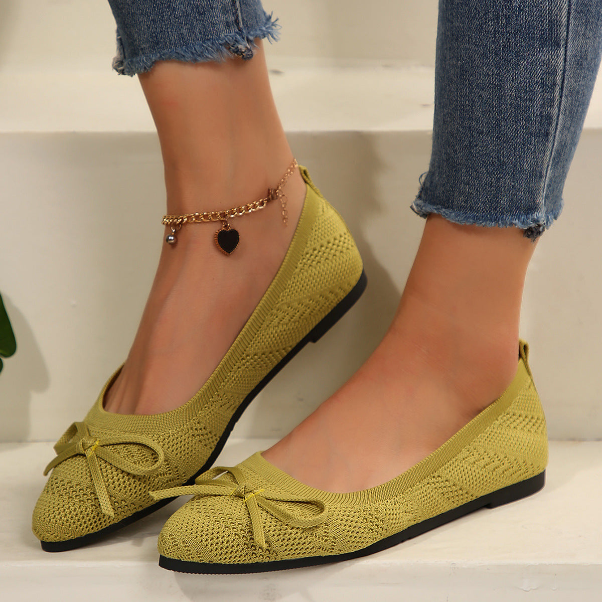 Bow Knitted Loafers