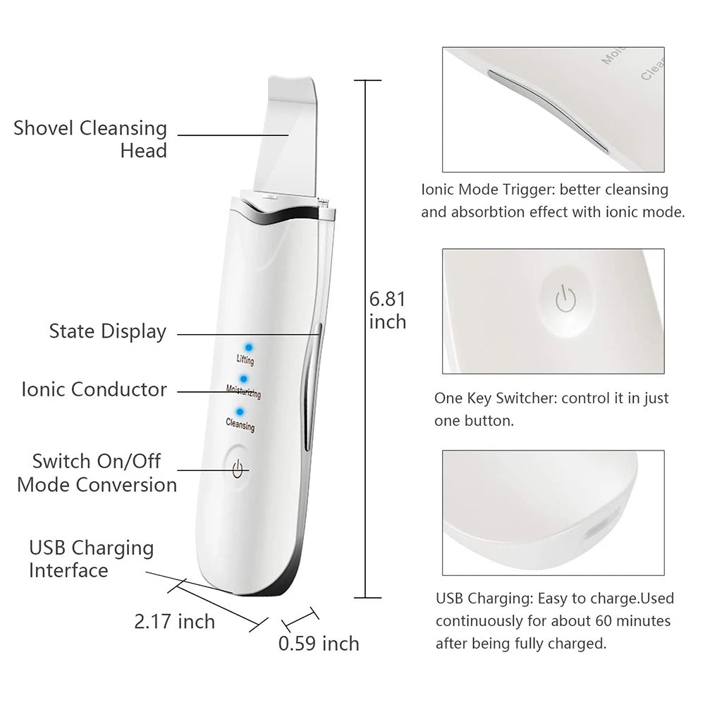 3-in-1 Electric Ultrasonic Skin Scrubber