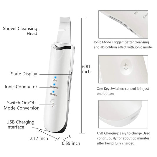 3-in-1 Electric Ultrasonic Skin Scrubber