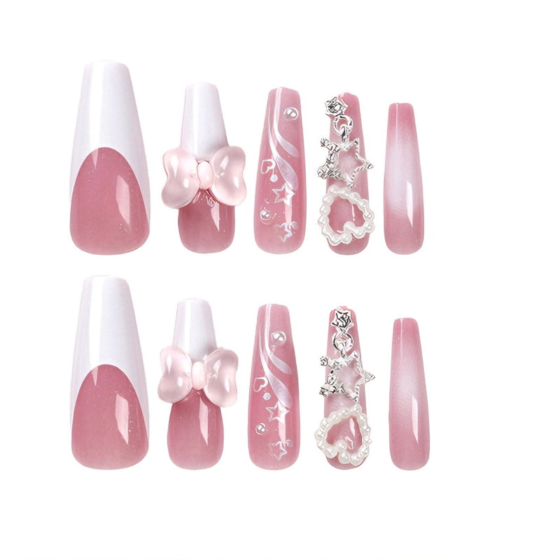 Bear Bow knot Nail Art - 24Pcs