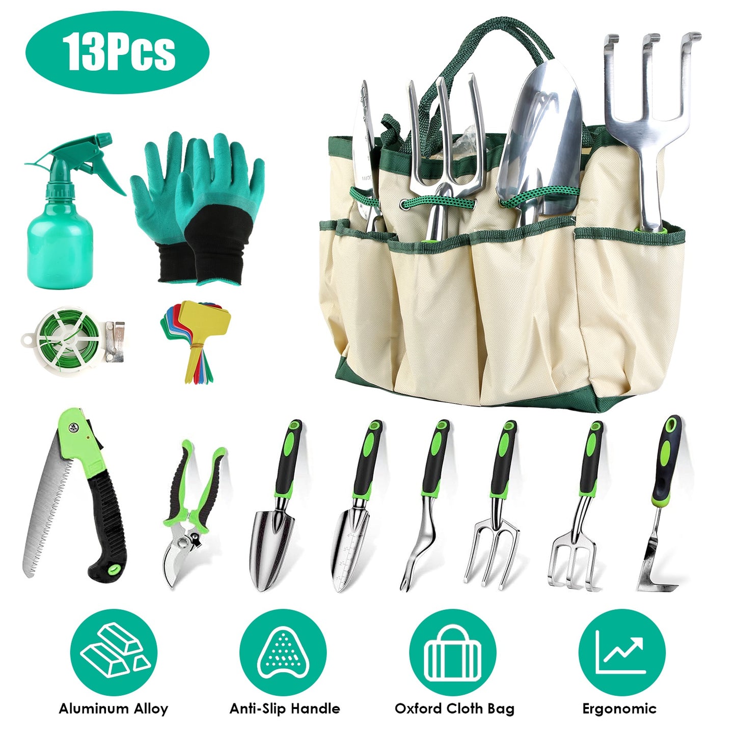 Garden Tool Set Aluminum - 13Pcs