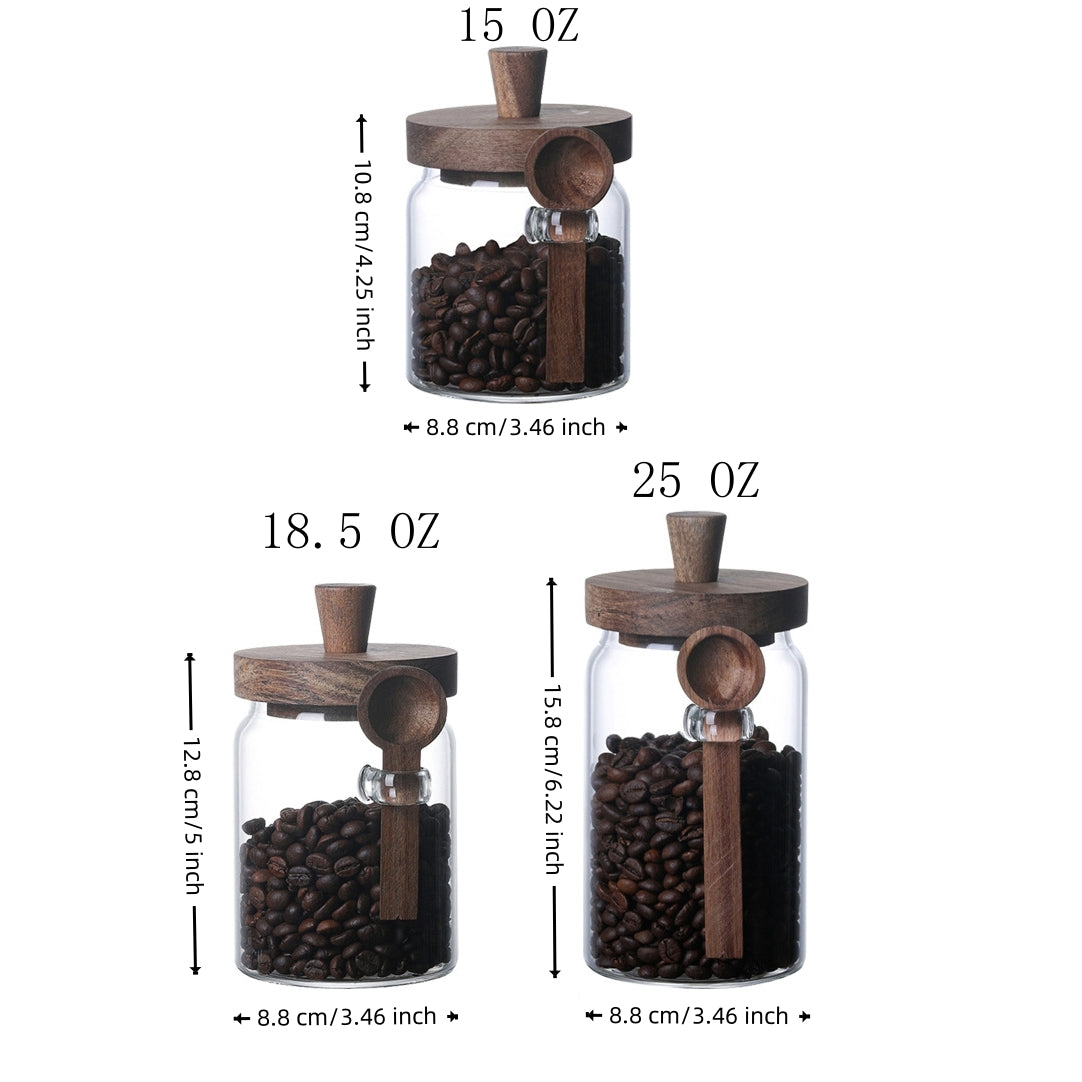 Glass Coffee Jars - 3Pcs