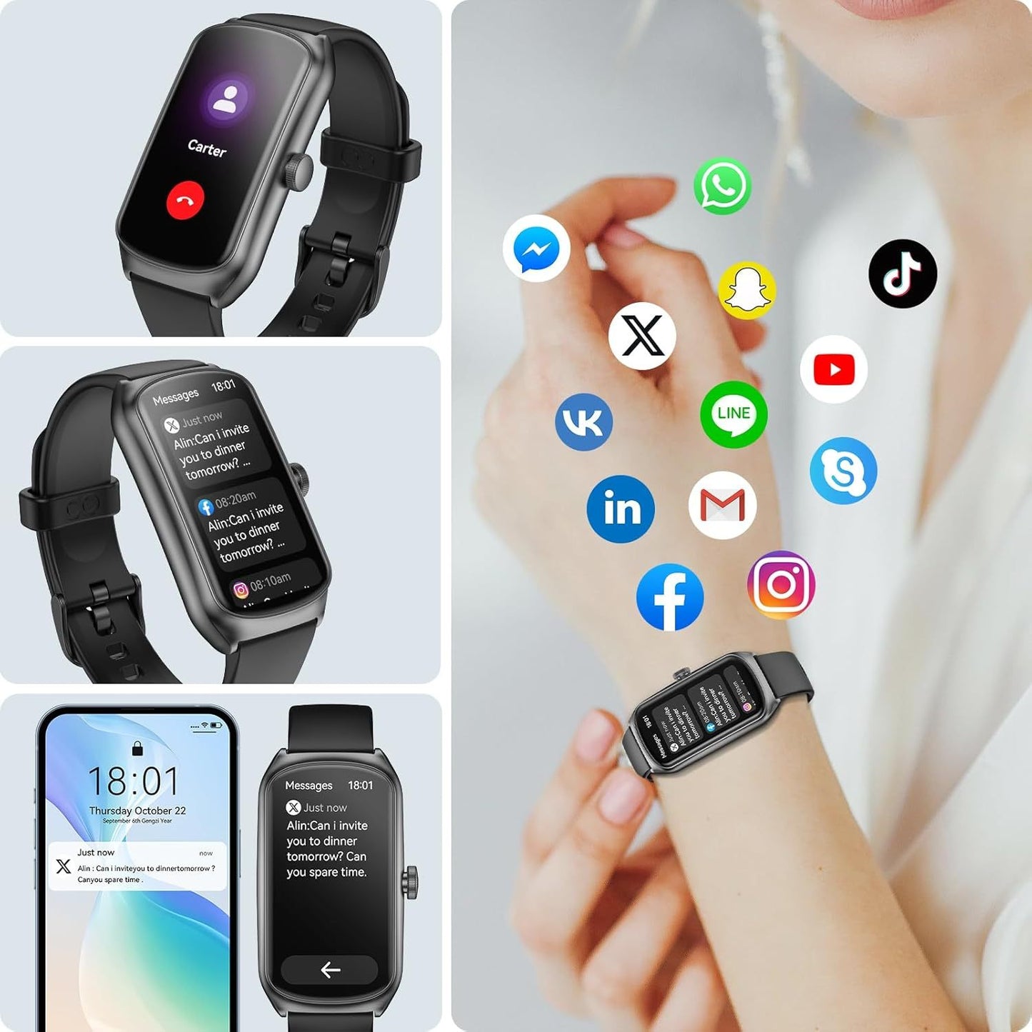 Amoled Fitness Tracking Smartwatch