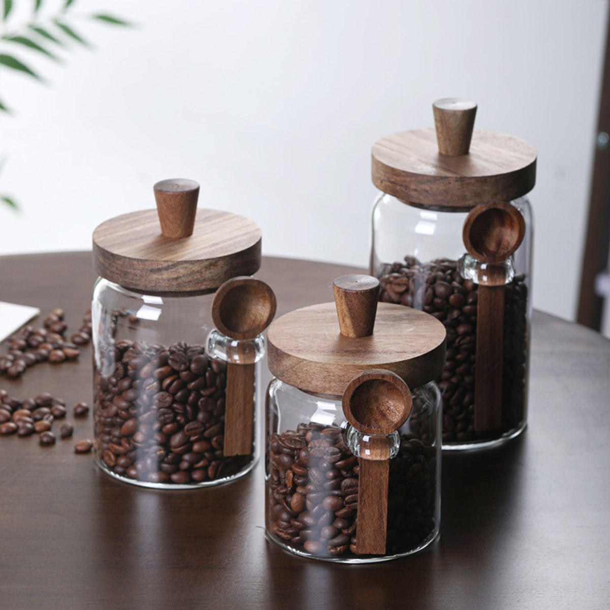 Glass Coffee Jars - 3Pcs