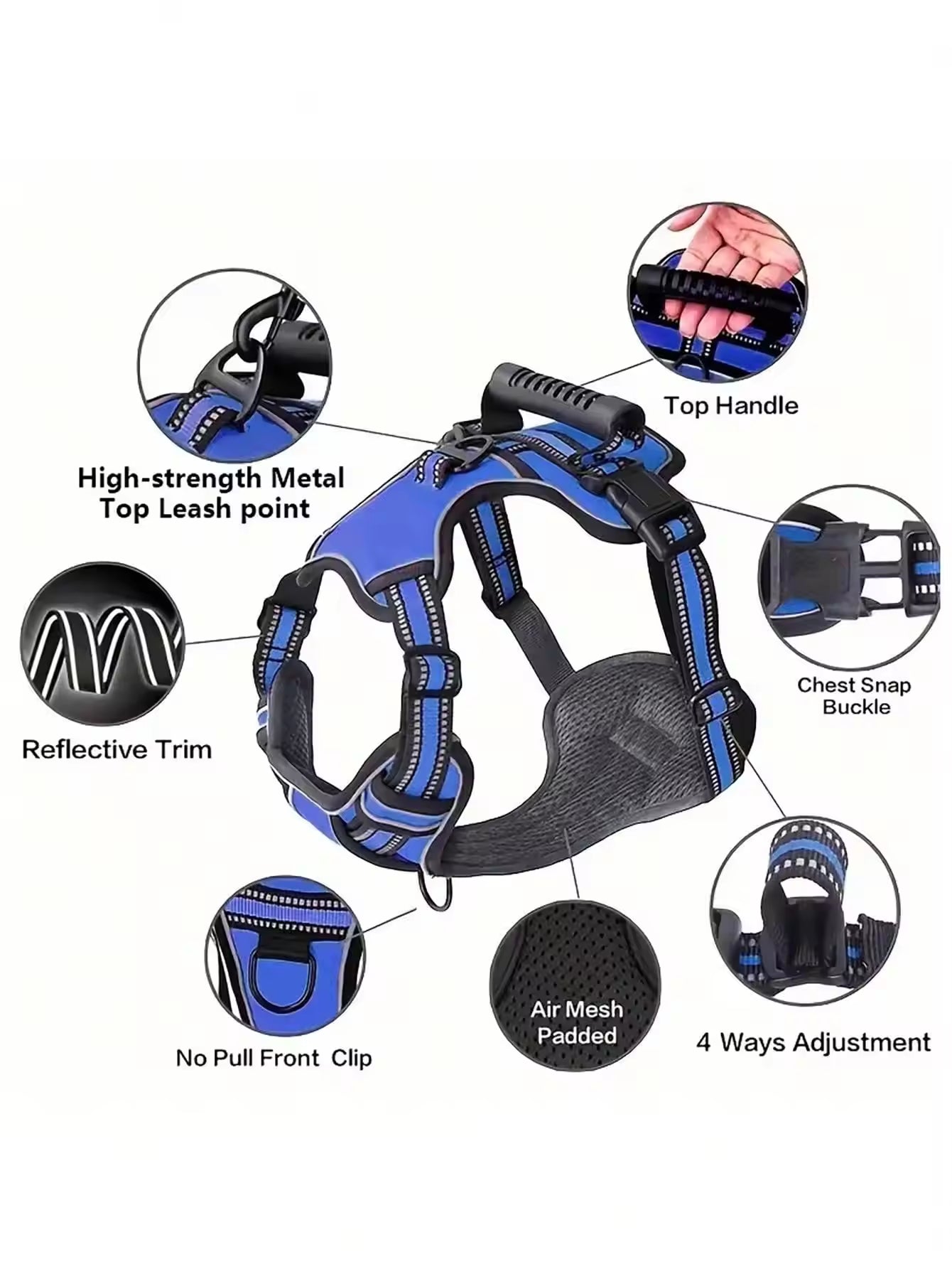 Tactical Service Dog Harness Strap Set with Collapsible Bowl