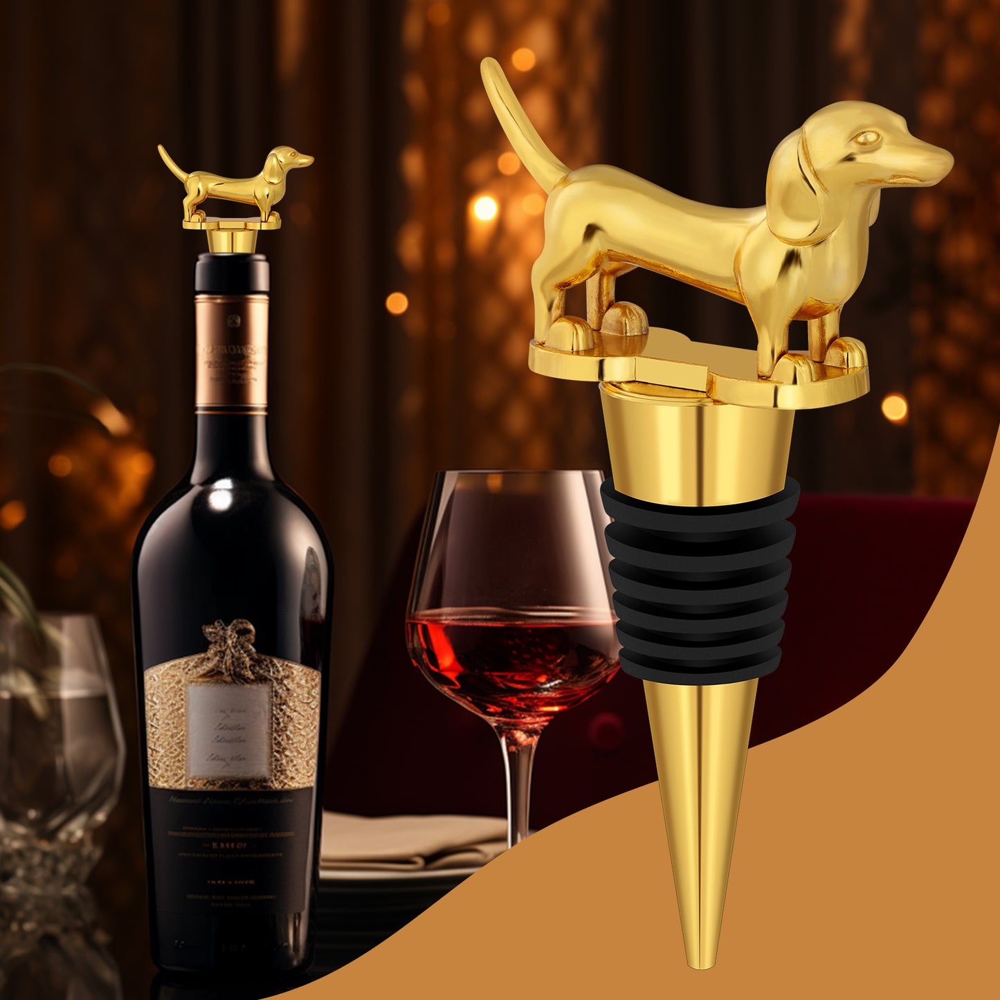 Dachshund-shaped Wine & Champagne Stopper
