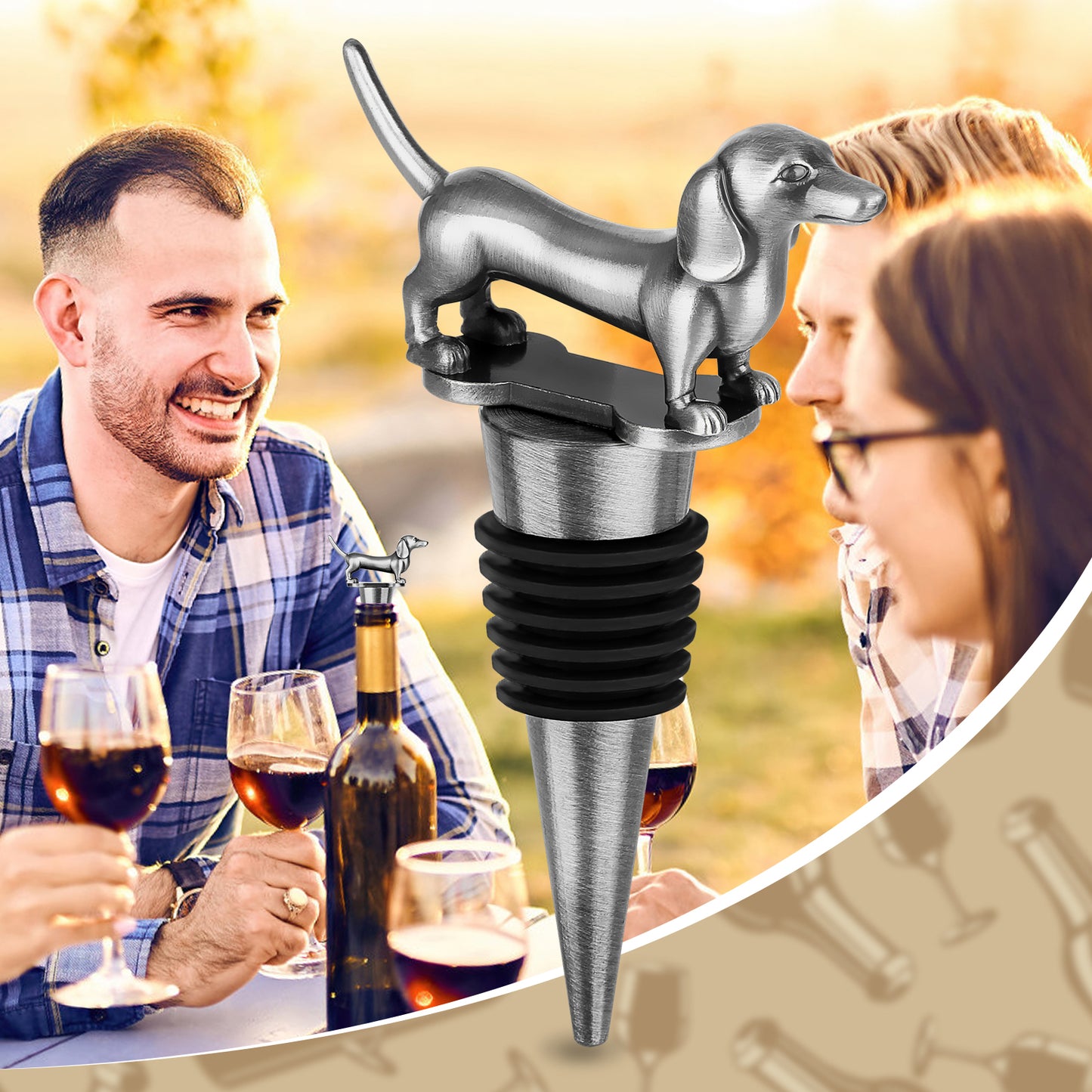 Dachshund-shaped Wine & Champagne Stopper