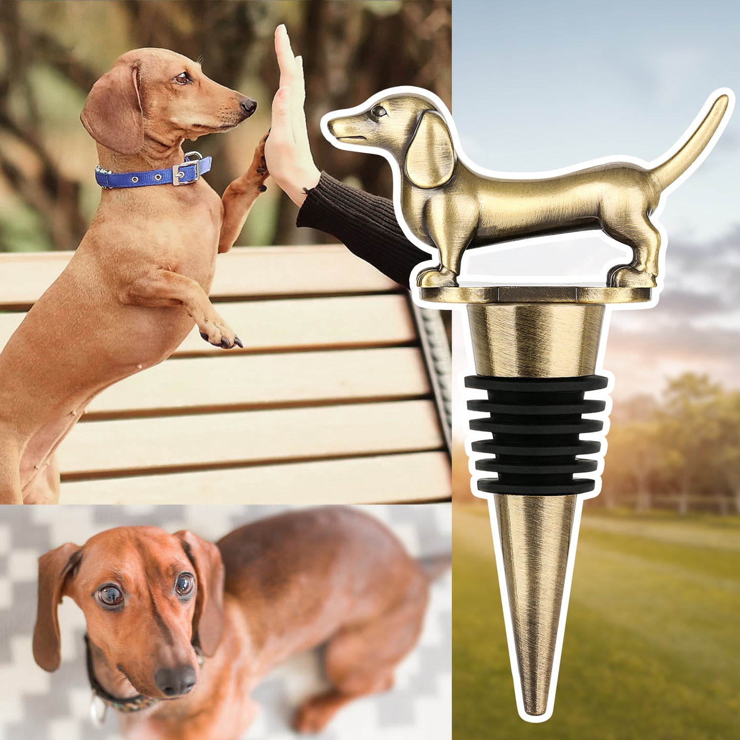 Dachshund-shaped Wine & Champagne Stopper