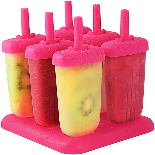Reusable Plastic Popsicle Mold - 6Pcs