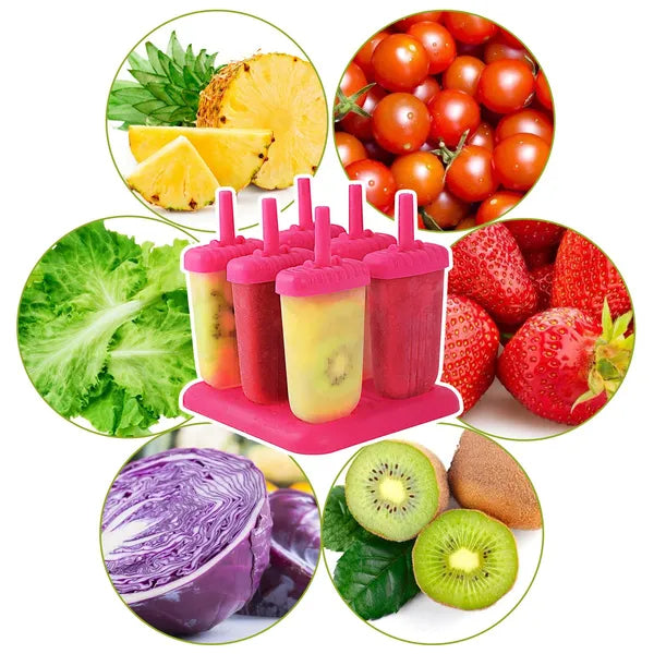 Reusable Plastic Popsicle Mold - 6Pcs