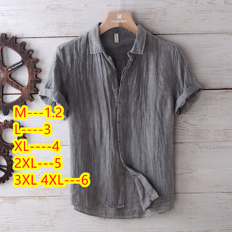Retro Distressed Linen Shirt