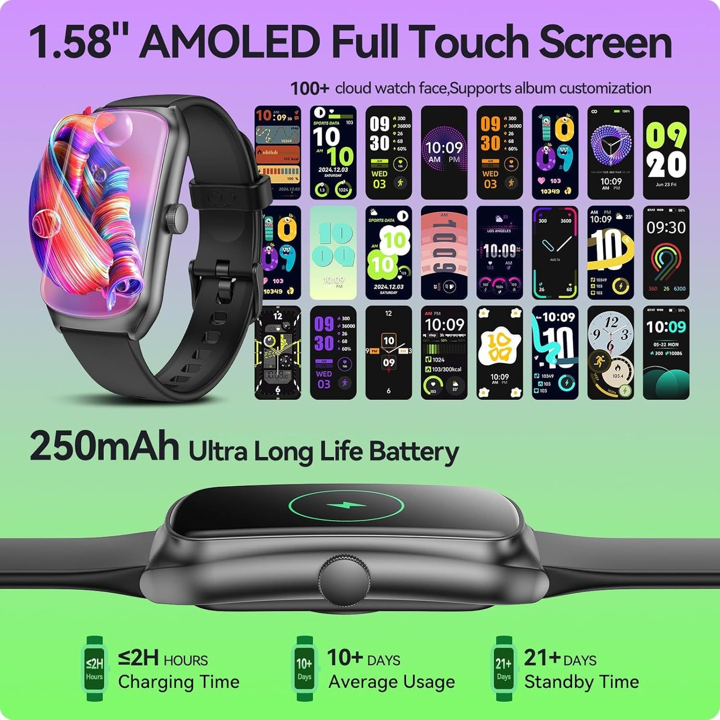 Amoled Fitness Tracking Smartwatch