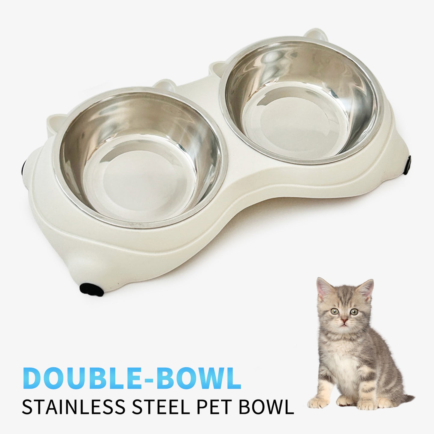 Double Stainless Steel Pet Bowl Set