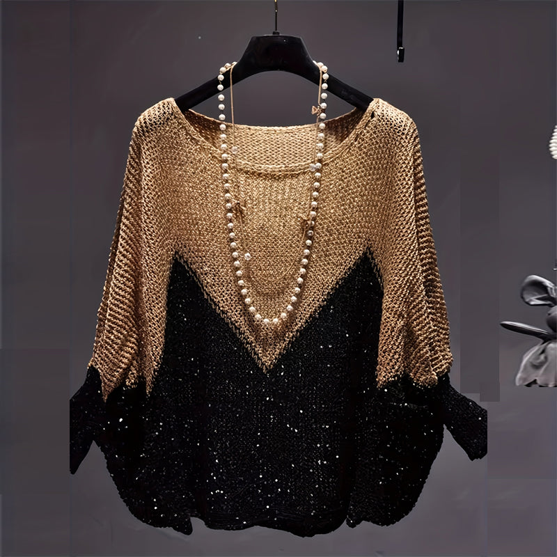 Loose Fit Round Neck Knit Sweater