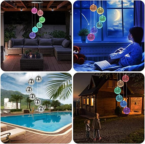 Color Changing Solar Wind Chimes