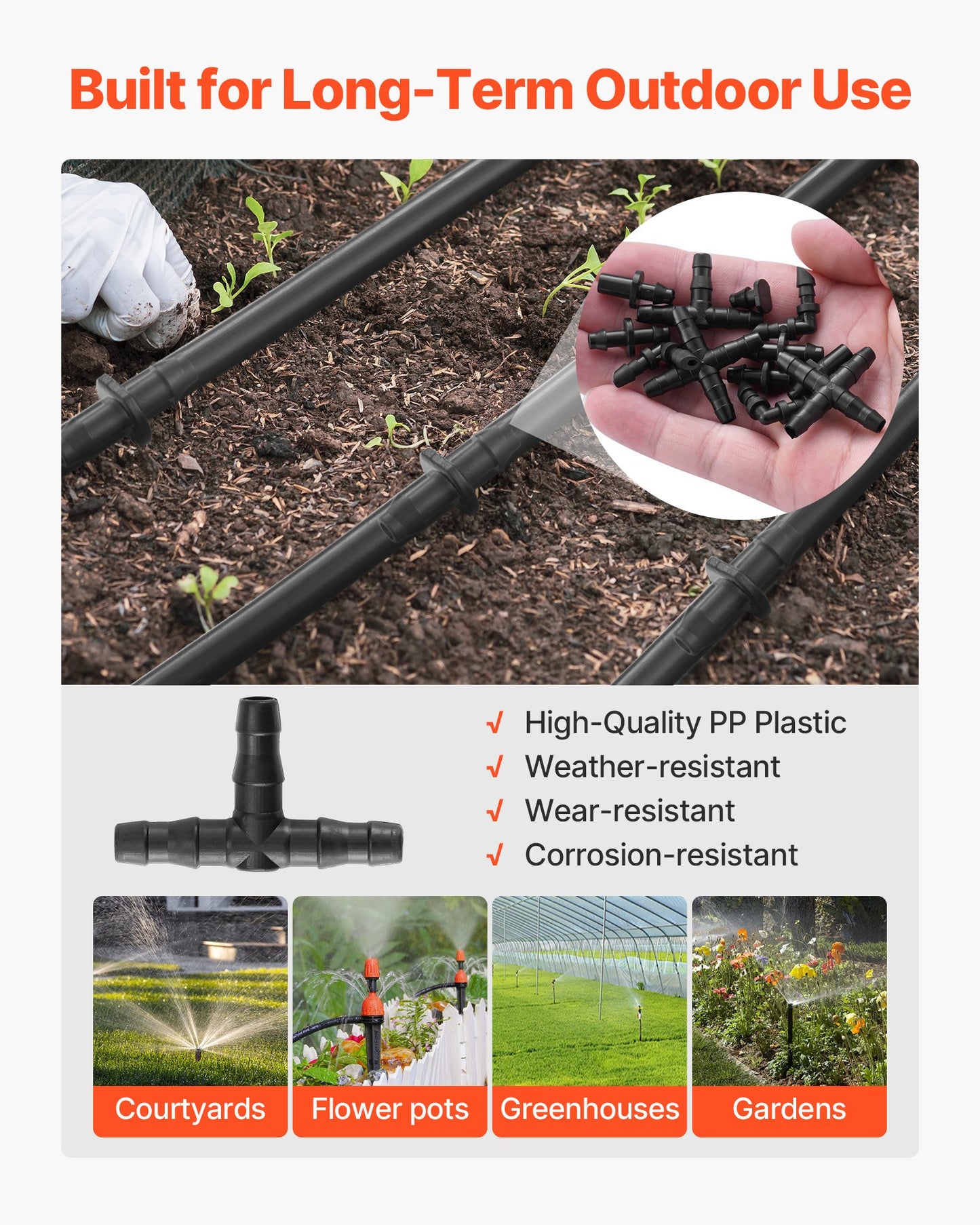 Drip Irrigation Fitting Part - 300Pcs