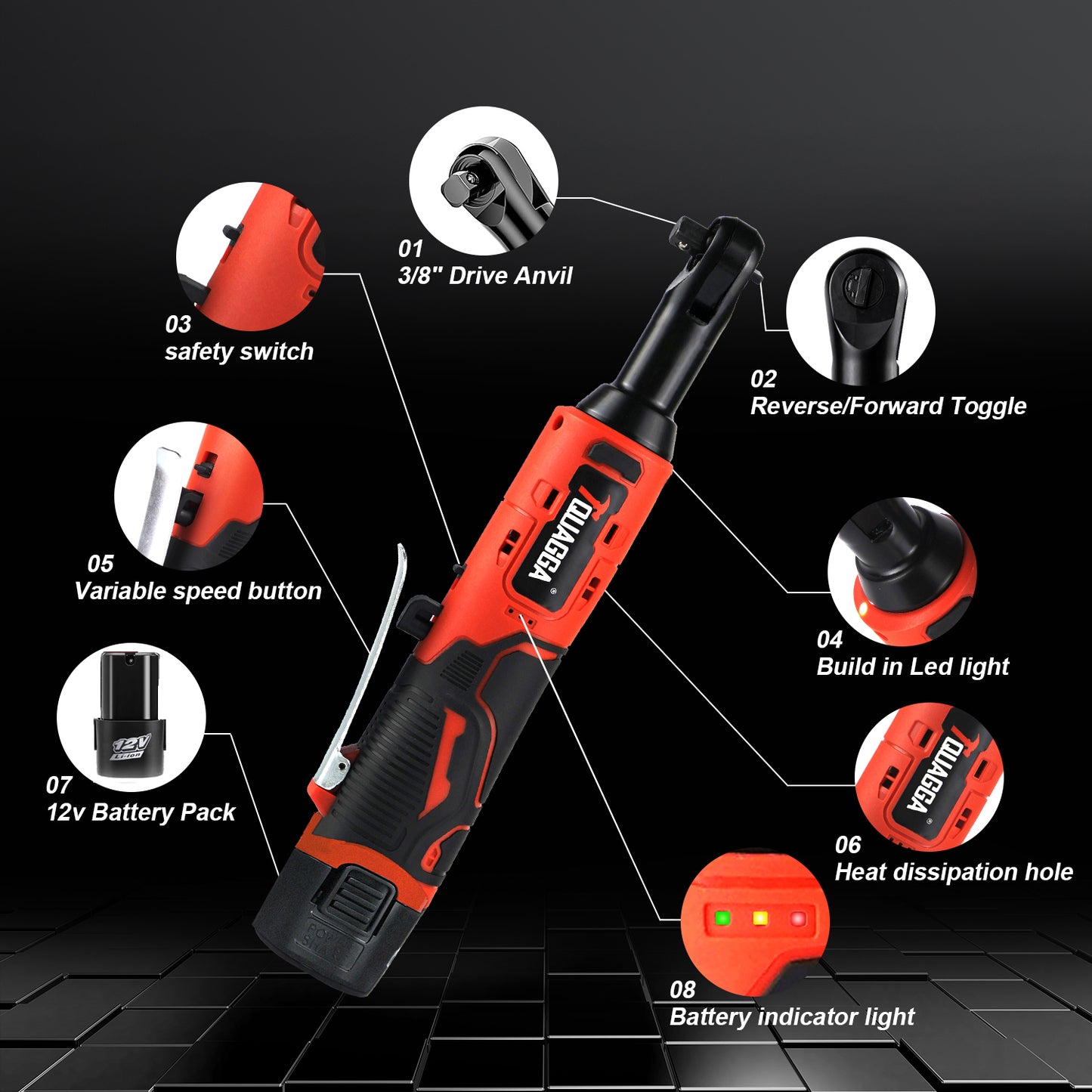 Cordless Electric Ratchet Wrench Set