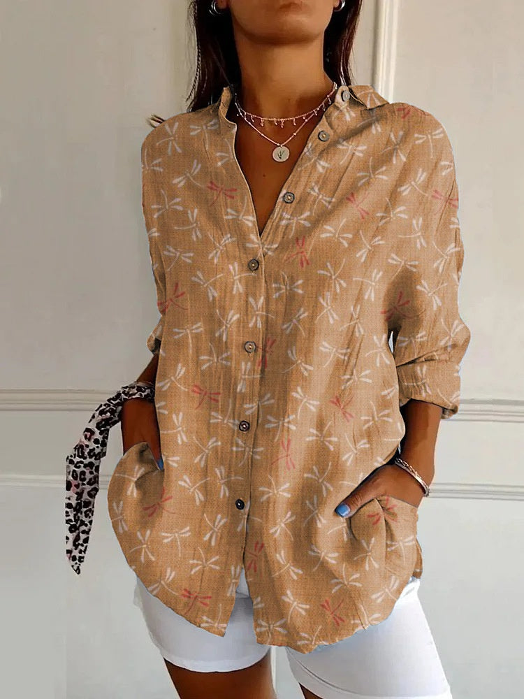 Floral Print Long-sleeved Shirt