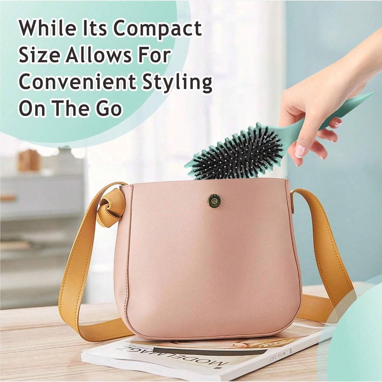 Boar Bristle Styling Brush For Curly Hair