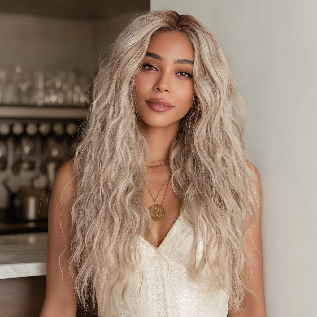 T-shaped Wavy Wig
