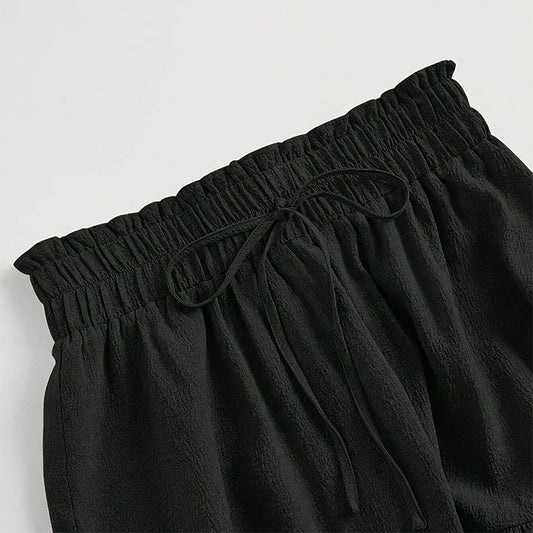 High-Waist Knot Pleated Midi Skirt