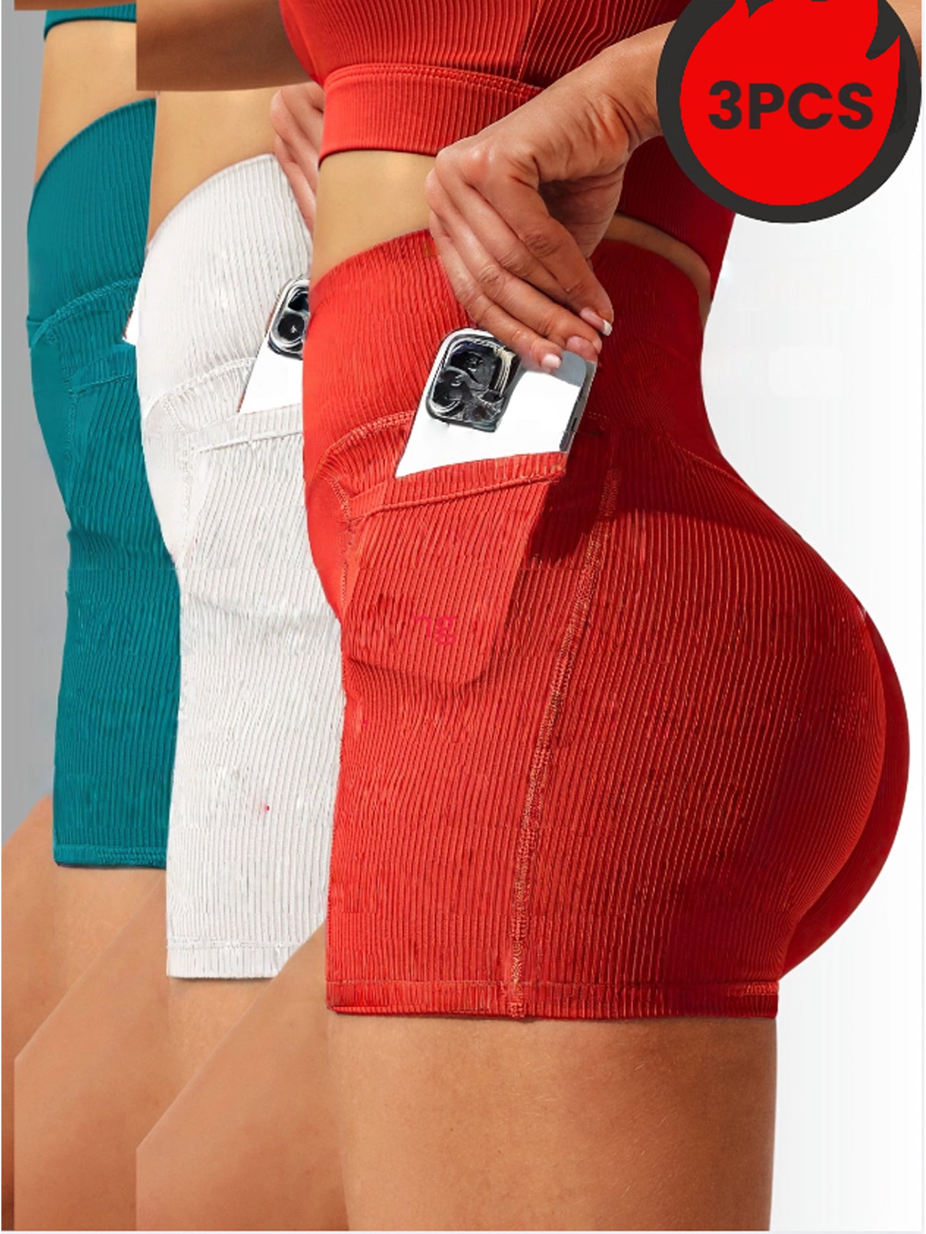 3 Pack Seamless Yoga Shorts