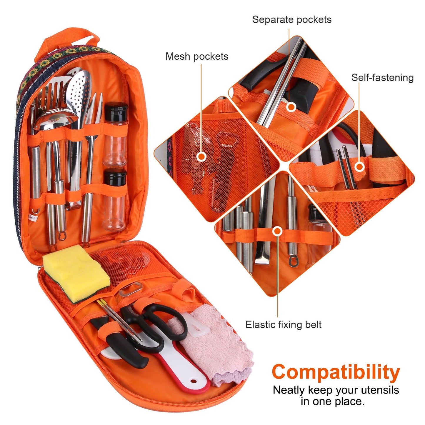 Camping Cooking Utensil Kit 19Pcs