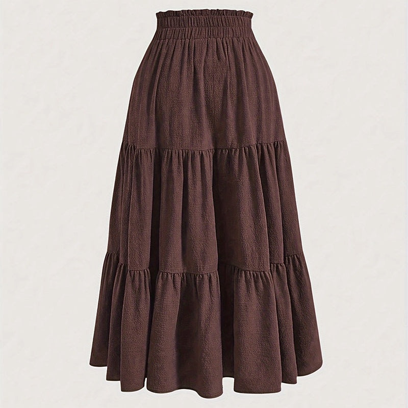 High-Waist Knot Pleated Midi Skirt