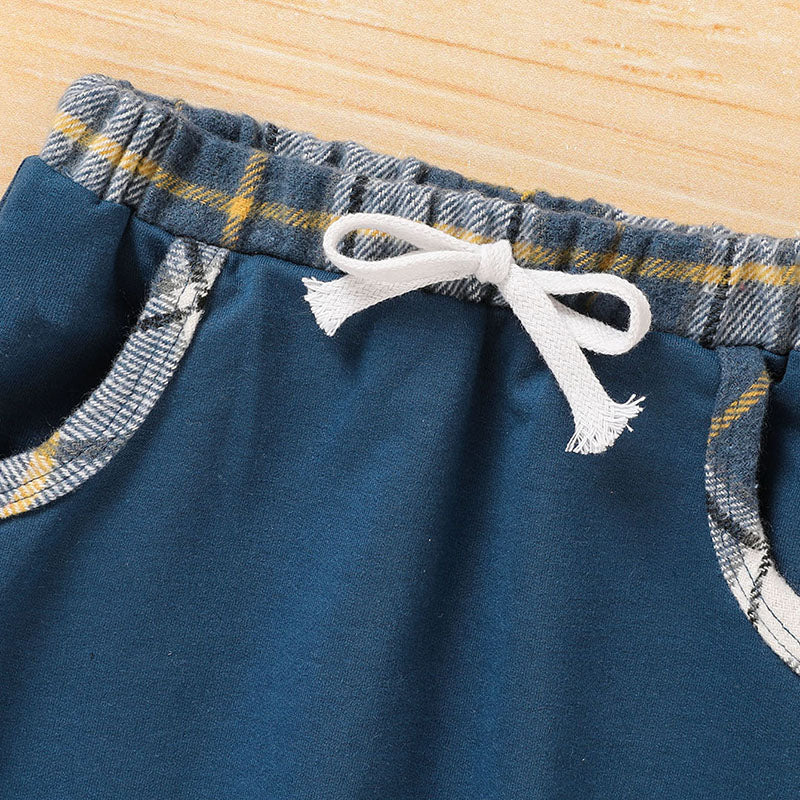 Baby Boy - Plaid Long Sleeve Hoodie Sweatshirt & Pants