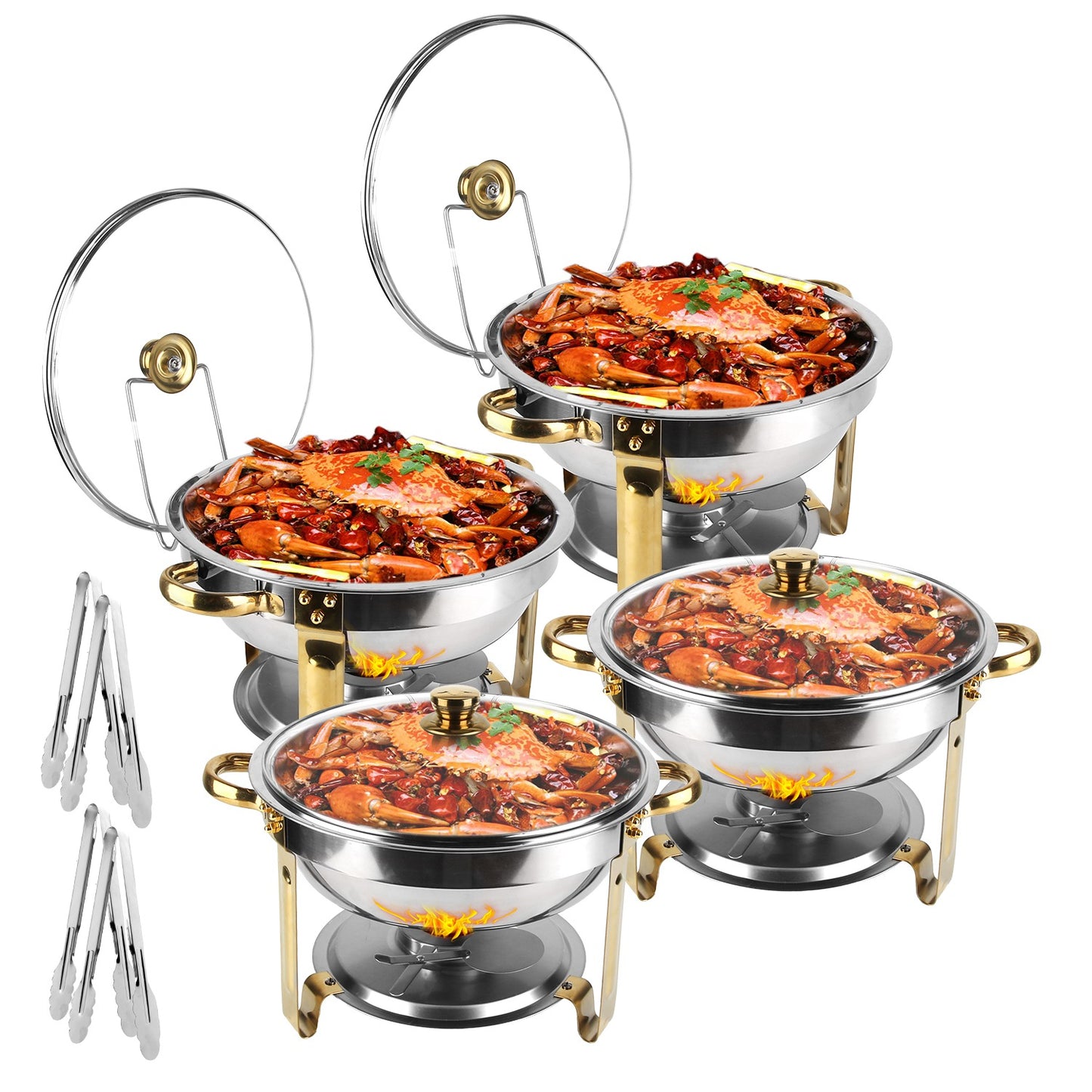 Round Buffet Food Warmer - 4Pcs