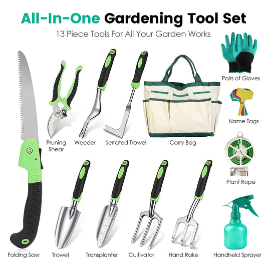 Garden Tool Set Aluminum - 13Pcs