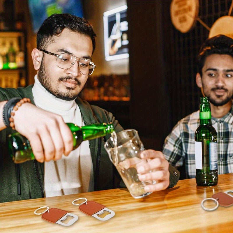 Stainless Steel Bottle Openers With Keychain - 12 Pcs