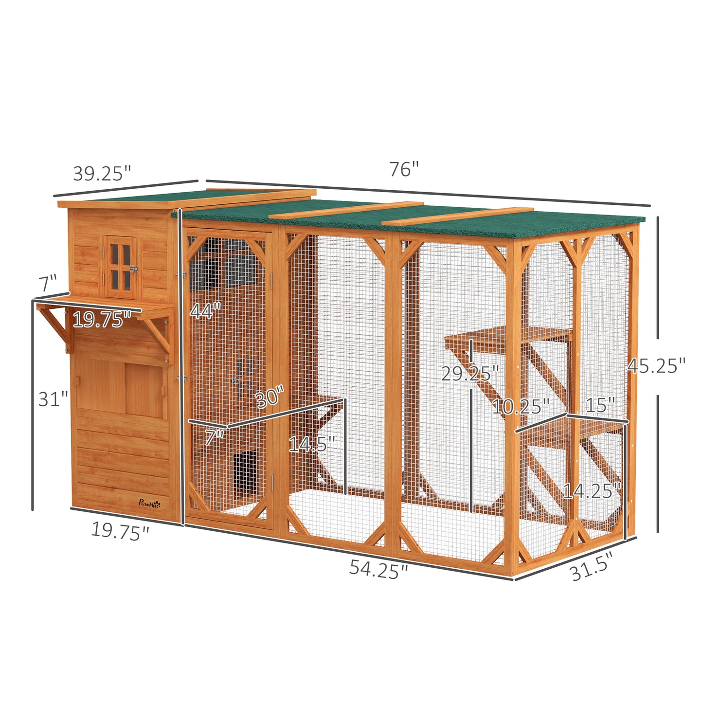 Large Outdoor Cat House for 3 Kitties
