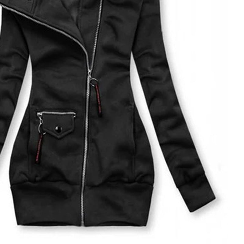 Long Sleeve Zip-Front  Hoodie