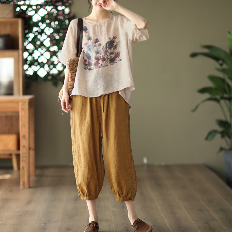 Summer Vintage Long Casual T-shirt