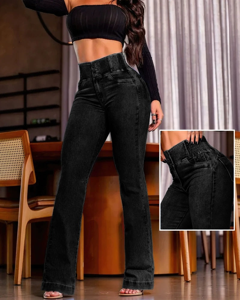 Casual Bottom Back High Waist Jeans