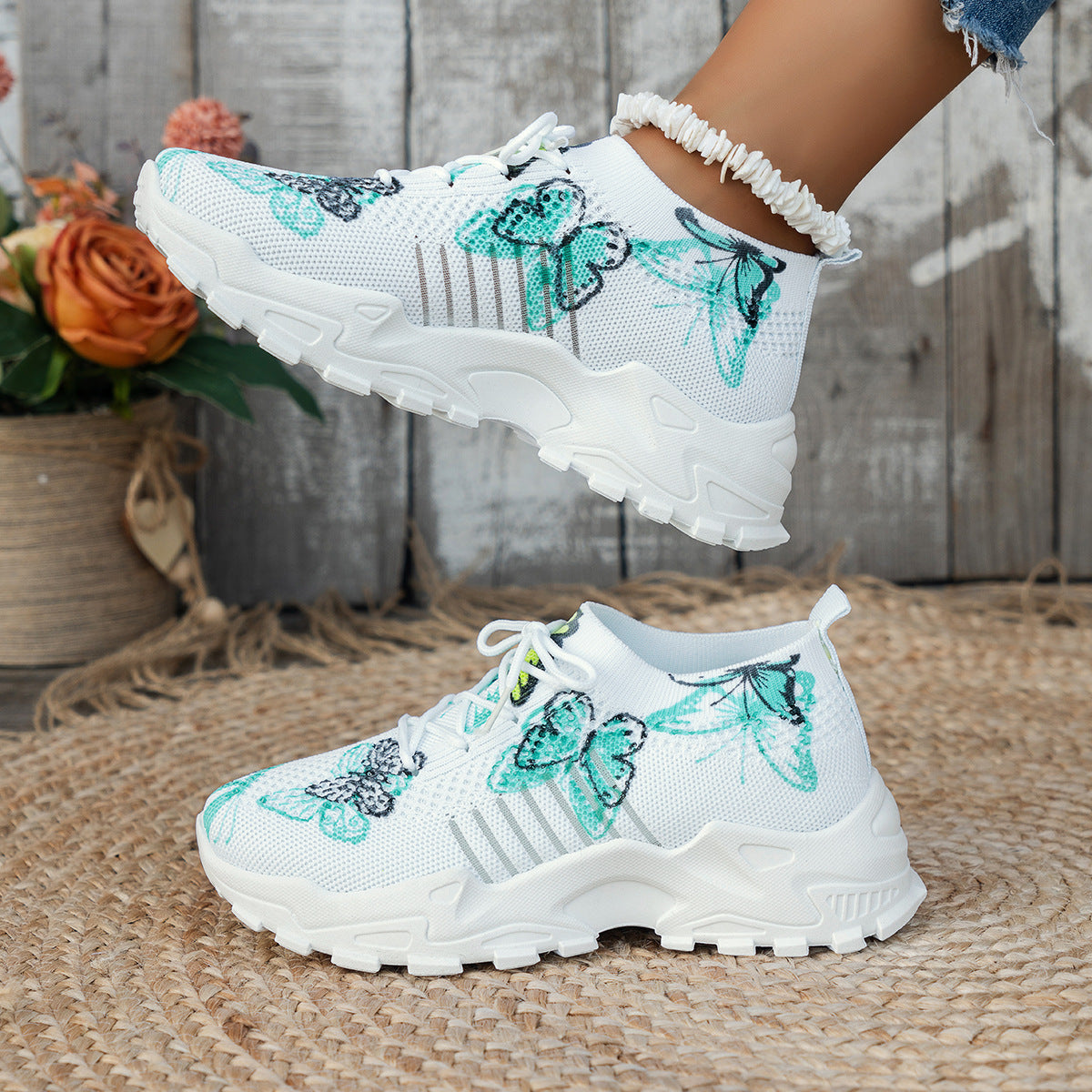 Print Mesh Sneakers