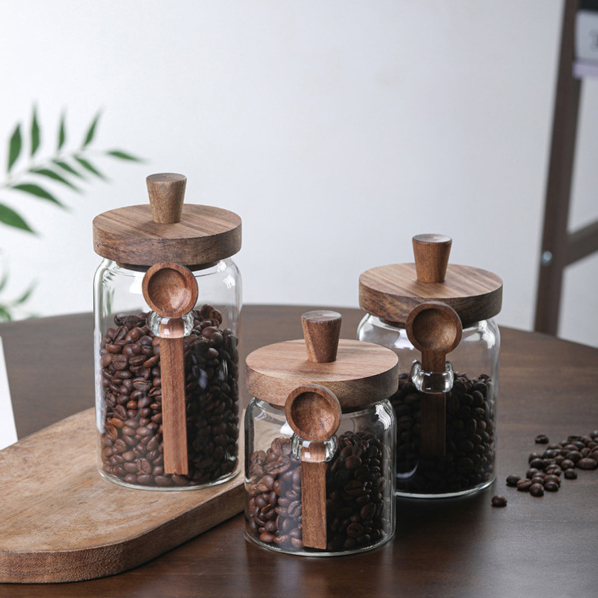 Glass Coffee Jars - 3Pcs