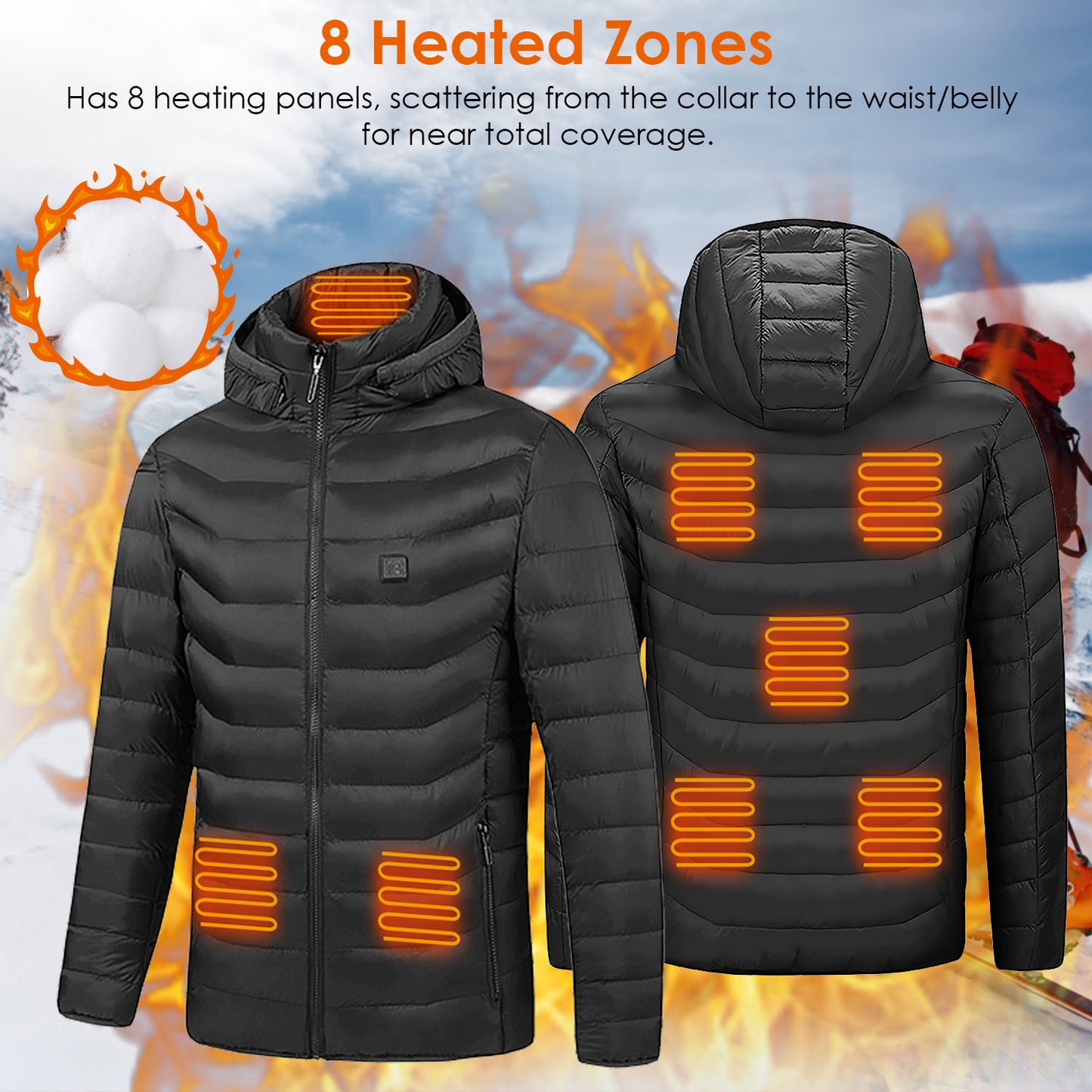 Heated Electric jacket With 3-Level Heating Modes