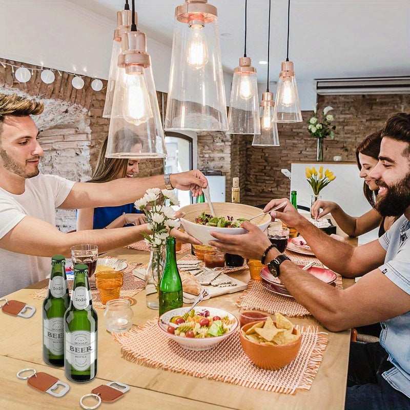 Stainless Steel Bottle Openers With Keychain - 12 Pcs