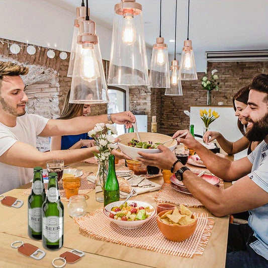 Stainless Steel Bottle Openers With Keychain - 12 Pcs